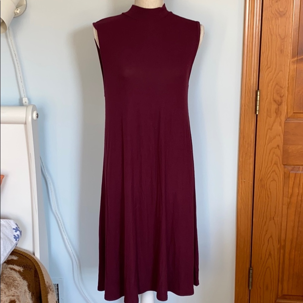 Gap Luxe Turtle neck sleeveless sweater dress Sz L